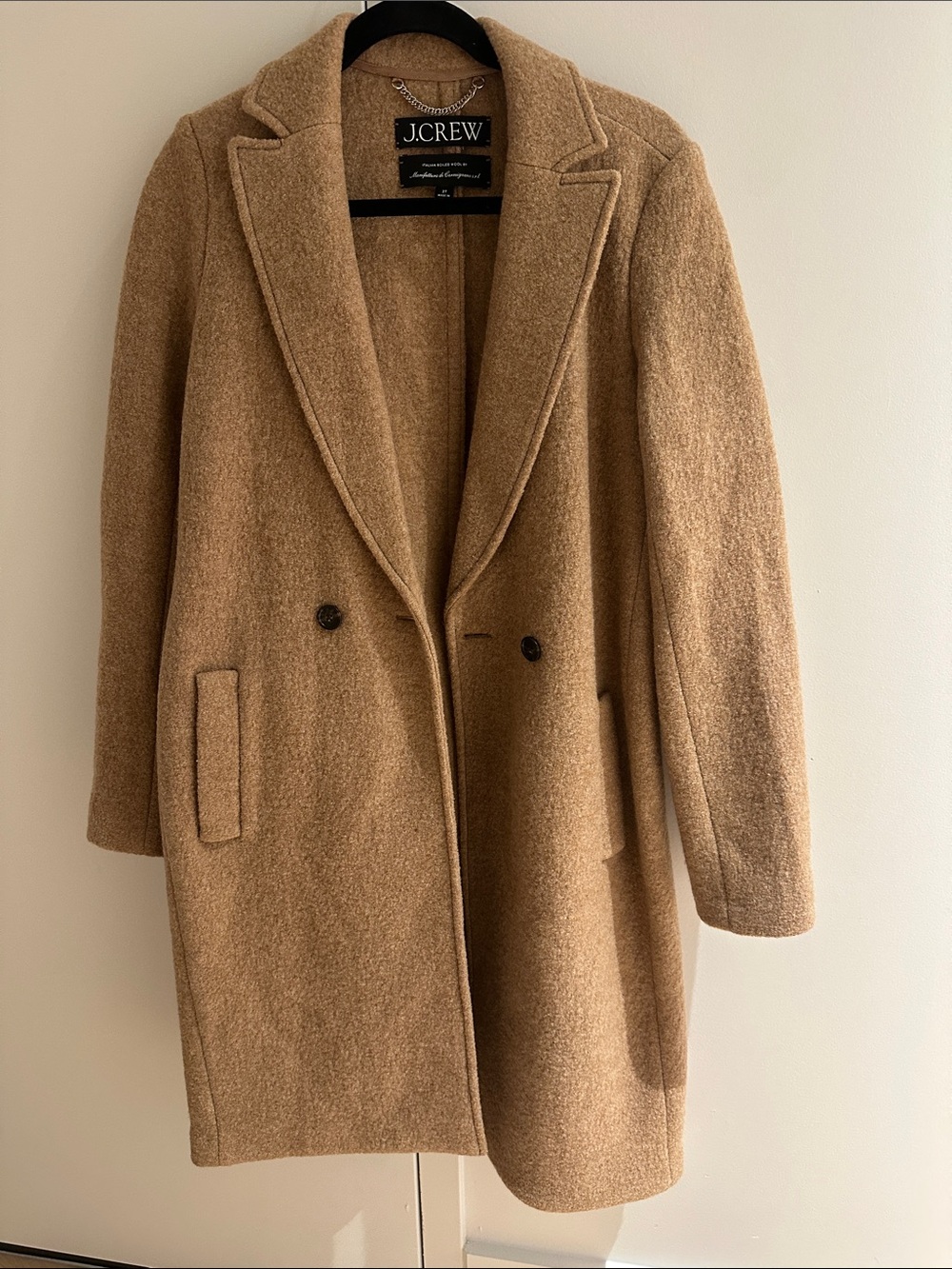 J. Crew Camel Double-Breasted Wool Pea Coat